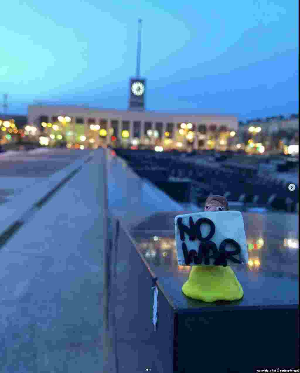 An anti-war figurine outside St. Petersburg&rsquo;s Finland Railway Station The tiny protest Instagram account was launched three weeks after the February 2022 invasion of Ukraine.&nbsp;