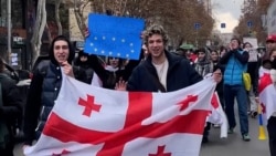 Studenții și seniorii georgieni își manifestă solidaritatea la protestele pro-europene