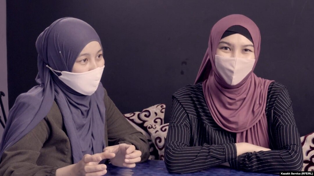 Two wives of Islamic State fighters who were repatriated to Kazakhstan and who appear in the RFE/RL documentary Second Chance. 
