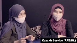 Two wives of Islamic State fighters who were repatriated to Kazakhstan and who appear in the RFE/RL documentary Second Chance. 
