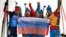 Антон Шипулин (крайний слева) на Олимпиаде в Сочи, 22 февраля 2014 года 