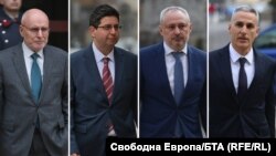 От ляво на дясно: Управителят на БНБ Димитър Радев и подуправителите Петър Чобанов, Радослав Миленков и Андрей Гюров. Комбинация от снимки