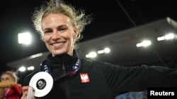 Скакуха ў вышыню Марыя Жодзік са срэбным мэдалём чэмпіянату Эўропы ў Бірмінгеме. 15 жніўня 2026