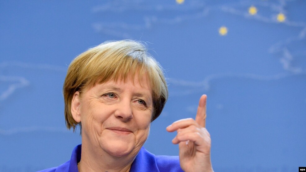 Angela Merkel gjatë konferencës së sotme për gazetarë në Bruksel