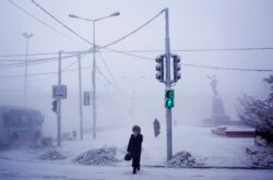Lenin still stands in the center of Yakutsk, the capital of the Yakutia region and gateway to Oymyakon, where temperatures hit a record minus 67.6 degrees Celsius.