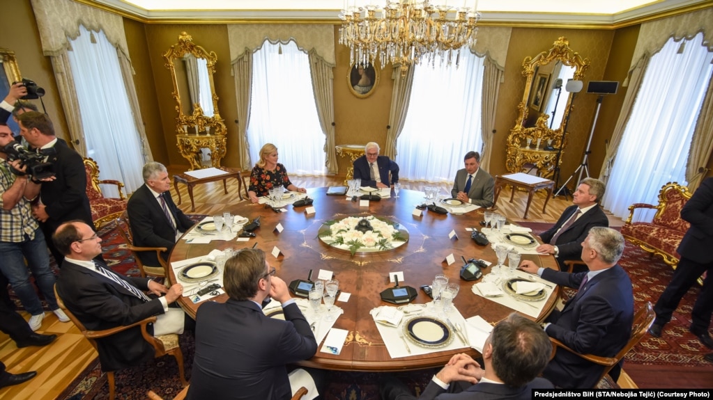The leaders of western Balkan countries meet with German President Frank-Walter Steinmeier.