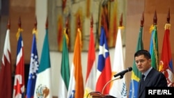 Ministar spoljnih poslova Srbije Vuk Jeremić na međunarodnoj konferenciji, na kojoj je pokrenuta ideja za domaćinstvo skupa nesvrstanih u Beogradu,septembar 2009, foto: Vesna Anđić 