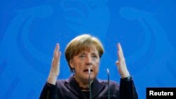 Канцлер Германии Ангела Меркель (Берлин, 17 февраля 2016 года). 