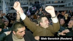 Михаил Саакашвили во время Революции роз, 2003 год