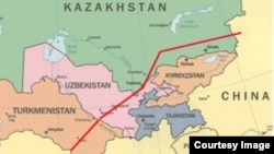 Орталық Азияда Қытайға газ тасымалдайтын құбырдың үшінші - С тармағының картасы.