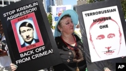 Antiruske demonstracije tokom skupa G20 u Brizbejnu u Australiji, novembar 2014.