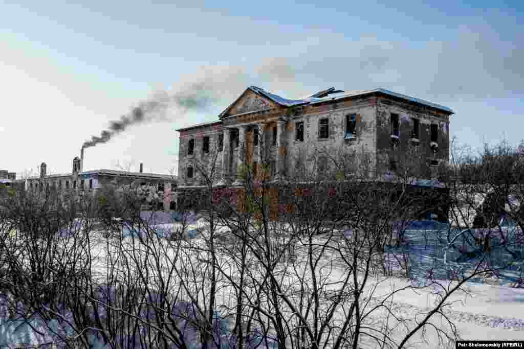 An abandoned building in the settlement of Rudnik, once part of the gulag prison camp system. Out of 1,500 prisoners who arrived here in 1932, only 54 survived the first winter.