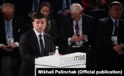Президент Украины Владимир Зеленский на Мюнхенской конференции по вопросам безопасности, 15 февраля 2020 года
