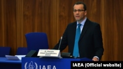 AUSTRIA -- Cornel Feruta, IAEA Chief Coordinator, delivers his welcome address to Member States delegates attending the IAEA introductory event, “A Seminar for Diplomats” at the Agency Headquarters in Vienna, April 10, 2014