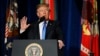 U.S. President Donald Trump announces his strategy for the war in Afghanistan during a speech from Fort Myer, Virginia, on August 21.