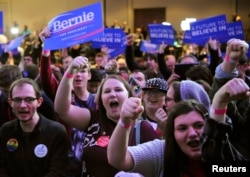 Молодые сторонники Берни Сандерса в Айове.