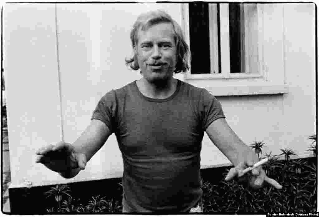 Vaclav Havel in 1975 at his country cottage, called Hradecek, in North Bohemia