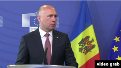 Premierul Pavel Filip la conferința de presă la Bruxelles