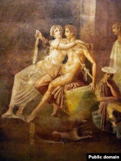 Эней и Дидона (Марс и Венера?). Помпейская фреска. 10 г. до н. э. – 45 г. н. э.