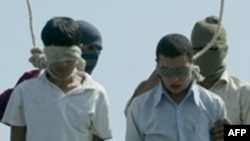 Two Iranian teenagers hanged publicly in 2005 on charges of raping younger boys.