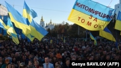 Під час молитовного заходу за томос для України. Київ, Софійська площа, 14 жовтня 2018 року
