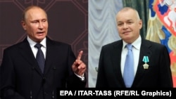 Defending 'traditional values." Vladimir Putin and Dmitry Kiselyov