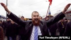 Дзьмітрый Дзёмушкін на «Рускім маршы» ў маскоўскім Любліно.
