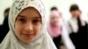 Russia/Daghestan -- A girl wearing hijab at a school in Derbend, Jan2012