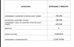 Shpenzimet e ish-ministrit, Rasim Demiri.