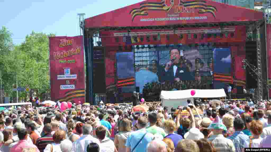 Performing at a Victory Day concert in Chisinau, Moldova, May 9, 2013.