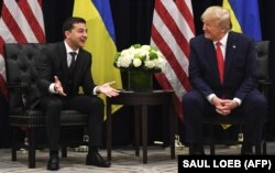 Президент України Володимир Зеленський на зустрічі з президентом США Дональдом Трампом у Нью-Йорку, 25 вересня 2019 року