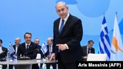 Kryeministri i Izraelit, Benjamin Netanyahu dhe ai grek Kyriakos Mitsotakis. Foto nga arkivi. 