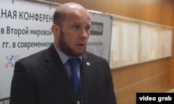 Luhansk-based youth leader Georgy Makaryev is wanted in Russia in connection with the killing of Tajik immigrants. (file photo)