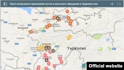 Карта возможного применения пыток и жестокого обращения в Таджикистане.