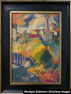 Подпись к работе: "Василий Кандинский. Баварский пейзаж, 1909"