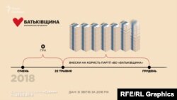 «Батьківщина» за 8 місяців зібрала з українських громадян майже 160 мільйонів гривень
