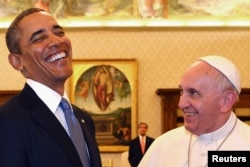 Барак Обама встречался в Ватикане с Папой Франциском в марте 2014 года