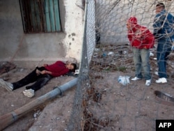 Застреленный боец одного из наркокартелей, Мексика, город Сьюдад-Хуарес