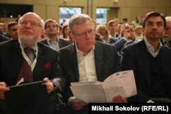 Михаил Федотов, Алексей Кудрин, Михаил Абызов на Гражданском форуме