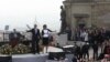 Barack Obama and wife Michelle after his speech outside Prague Castle on April 5