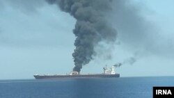 Один з атакованих в Оманській затоці танкерів, 13 червня 2019 року