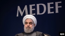 Hassan Rohani gjatë fjalimit të sotëm para biznesmenëve në Paris