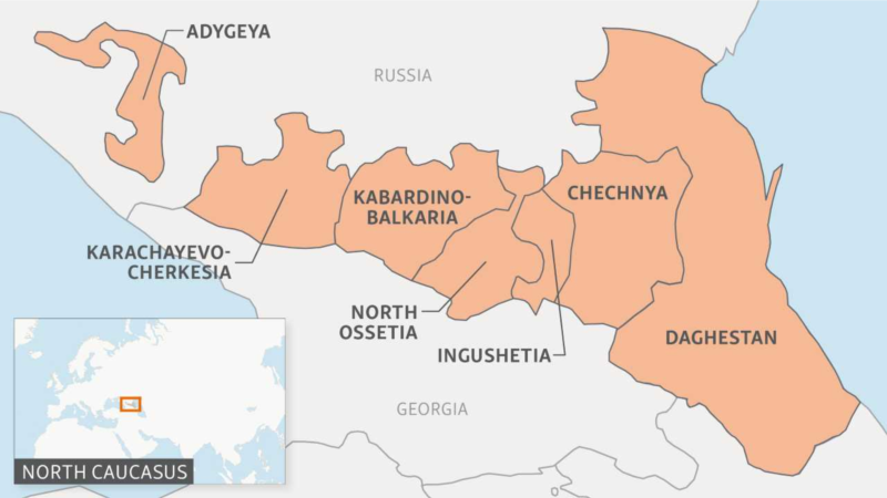Çeçenistanda dikuçar heläkçiliginde azyndan iki adam öldi