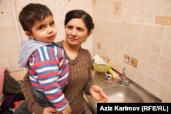 Rafiyeva with her 3-year-old son, Amin.