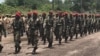 Militari centralafricani la o paradă în capitala Bangui.