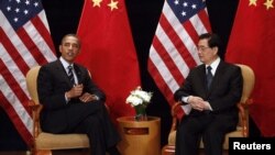 Barack Obama și președintele chinez Hu Jintao