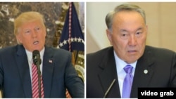 Президент США Дональд Трамп и президент Казахстана Нурсултан Назарбаев (справа). 