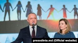 Președintele Igor Dodon și Prima Doamnă Galina Dodon la ceremonia de a inaugurare a „Anului familiei”, Chișinău, 28 ianuarie 2019.