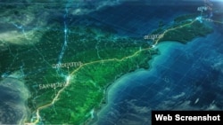 Зображення траси «Таврида» на карті Криму