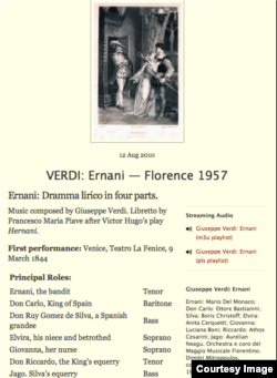 Aurelian Neagu, solist în 1957 al operei Ernani la Festivalul Maiul Muzical Florentin